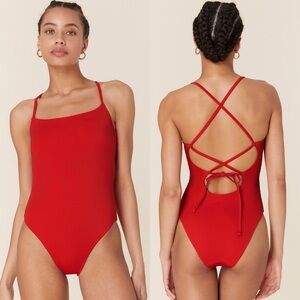 Andie Red Strappy Back One-Piece Swimsuit